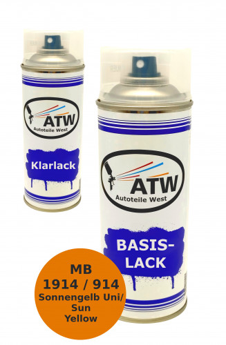 Autolack für Mercedes Benz 1914 / 914 Sonnengelb Uni / Sun Yellow+400ml Klarlack Set